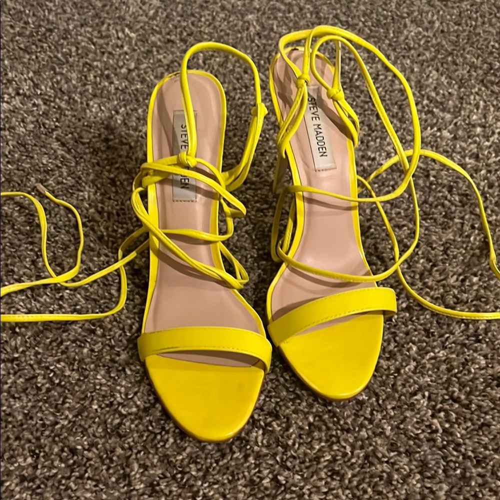 Steve Madden Yellow Strappy Sandals